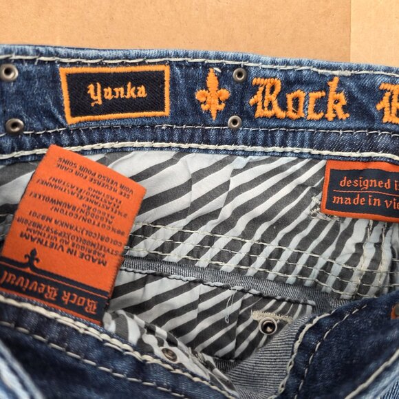 Rock Revival Yanka Jeans Women's 30 Bootcut Mid-Rise Stretch Flap Pocket Blue - Picture 5 of 10